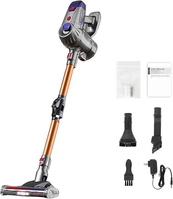 Cordless Vacuum Cleaner,10Kpa Super Suction 150W High-Speed Motor Cordless Stick Vacuum, Detachable Battery Up to 40min Runtime Vacuum Cleaner for Home Hardwood Floor Carpet Pet US