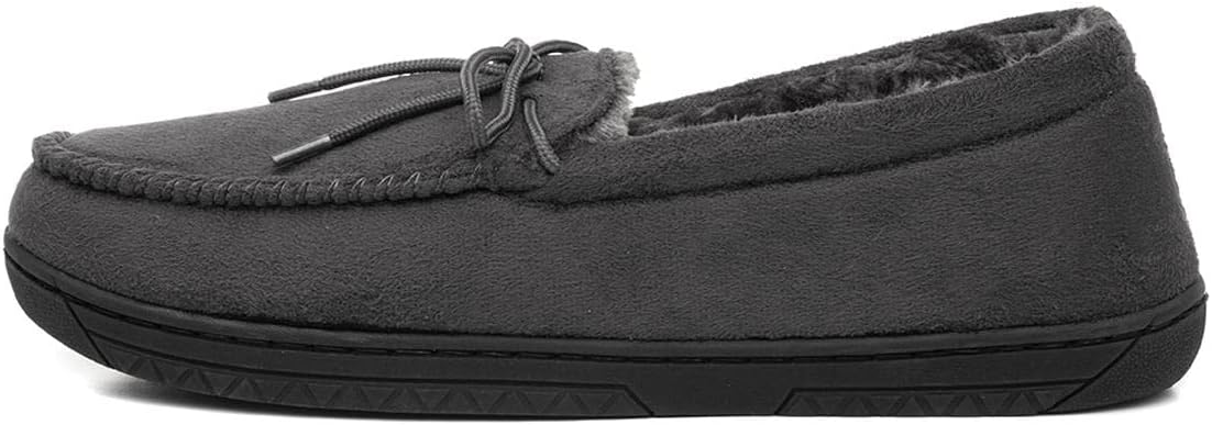The Slipper Company Mens Moccasin Grey Slipper