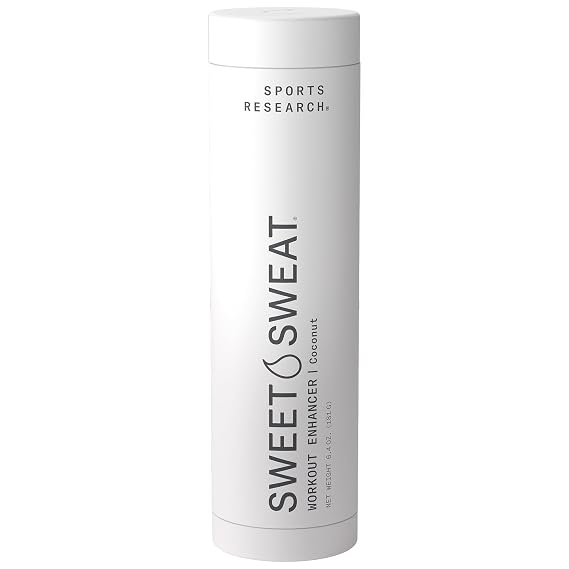 Sweet Sweat 'Workout Enhancer' Gel, Coconut - 6.4oz Stick | Convenient Roll-on Applicator | Sweat Harder, Sweat Faster & Maximize your Workout | Fragrance-Free, Natural Coconut Aroma