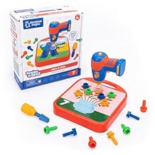 Educational Insights Design &amp; Drill ABCs &amp; 123s - Building Construction Toys for Toddlers, Kids Tool Set with Drill Toy, Preschool Learning Activities, Toddler STEM Toys for 3 Year Old