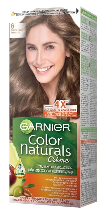 Garnier Color Naturals Nourishing Permanent Hair Color Cream -6.0 Dark Blond, 3.4 Fl. Oz.