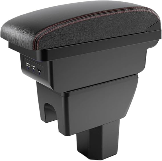 Armrest Box Fit for Suzuki IGNIS Armrest Box Fit for Suzuki IGNIS Car Armrest Box Dedicated Retrofit Parts Interior Storage Box Car Accessories Armrest Storage Box(B1 Black red)