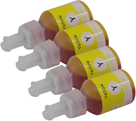 Refillable Dye Ink Compatible with BTD60 BTD60BK BT5000 5001 5009 Suitable for DCP-T300 T310 DCP-T500W DCP-T700W MFC-T800W Printers(4pcs-y)