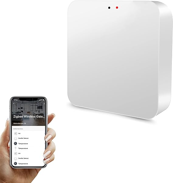 Smart Hub Zigbee 3.0 Hub Gateway: WiFi Smart Home Bridge Wireless Remote Controller, App& Voice Control, Compatible with Alexa/Google Home,Work with All Tuya ZigBee 3.0 Smart Products