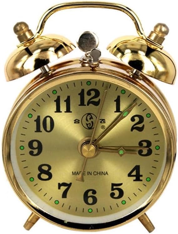 Vintage Mechanical Wind Up Retro Horseshoe Twin Bell Alarm Clock