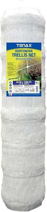 TENAX 1A150281 Hortonova Plant Trellis Net, 48" x 1,000' White