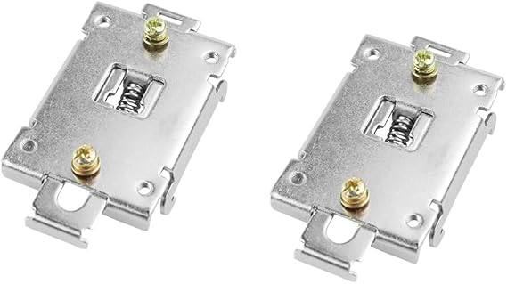 ZYAMY 2PCS Rail Mounting Bracket Metal 35mm DIN Electrical Rail Fixing Clip Adaptor 2.54x1.73 inch For Single Phase Solid State Relay Rail Mounting