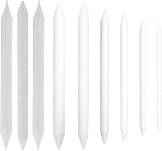 3 / 9Pcs Blending Stumps and Tortillon for Artist Student Sketching Drawing, Professional Artists Sketching Tool Correction Pens