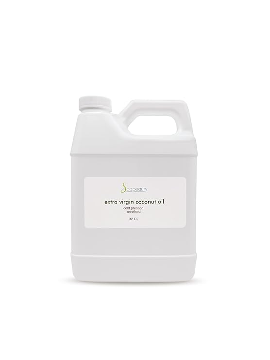 Soapeauty Extra Virgin Coconut Oil | Unrefined Cold Pressed | 100% Pure Carrier Oil for Skin, Hair, Face & Body | DIY Skincare Ingredient | 32 fl oz
