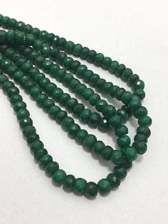 13 inch natural beads strand of 5-6mm faceted rondelle emerald gemstone beads for DIY jewelry - necklace, bracelet, earring, ring.