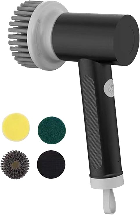 3 Pcs Handheld Electric Scrubber Cordless, Rechargeable Electric Spin Scrubber, Electric Cleaning Brush with 3 Brush Heads, Bathroom Scrub Brush for Cleaning