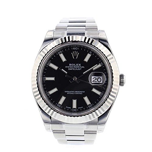 Rolex Datejust II 41mm Steel Black Dial Mens Watch 116334