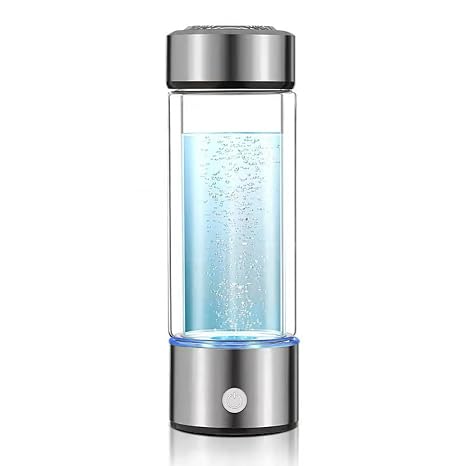 Hydrogen Water Bottle Generator, 2025 Hydrogenated Water Bottle Ionizer Machine w/SPE&PEM Tech, 450ml Hydrogen Water Generator Bottle, 8000+PPB