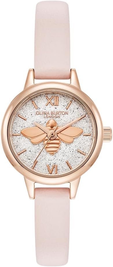 Official Dealer OLIVIA BURTON OLIVIA Burton Watches Ladies Signature Mini Lucky Bee Blush Glitter, silver white, Classic