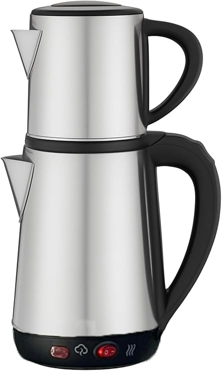Chermik Crwn Electric Tea Machine Steel Teapot Set Kettle Turkish Tea 1800W