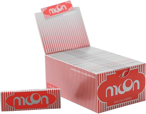 MOON 50 booklets Moon Wood 1 1/4 Rolling Papers Pack of 2000 Leaves Totally