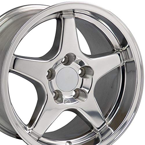 OE Wheels CV01 17 Inch Rim Fits Corvette C4 ZR1 Style 5x120.65 17x11 Polished - Hollander 5036 1
