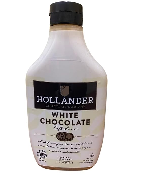 Hollander White Chocolate Cafe Sauce, 15 oz Squeeze Bottle