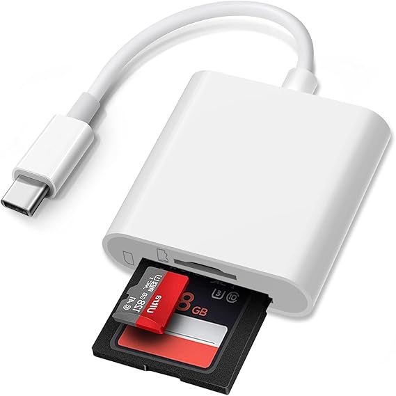 Loydia USB C SD Card Reader, Camera Card Viewer Reader SD Card Reader Adapter Compatible with iPhone 15/ Pro Max/Pro/Plus, iPad Pro, MacBook Pro/Air, Galaxy S8 to S23