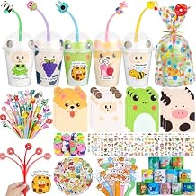 Mepmela Return Gifts for Birthday Party, 12 Pack Birthday Goodie Bags with Cups Notebooks Fun Pens Stickers for Classroom Gifts Class Rewards Prizes