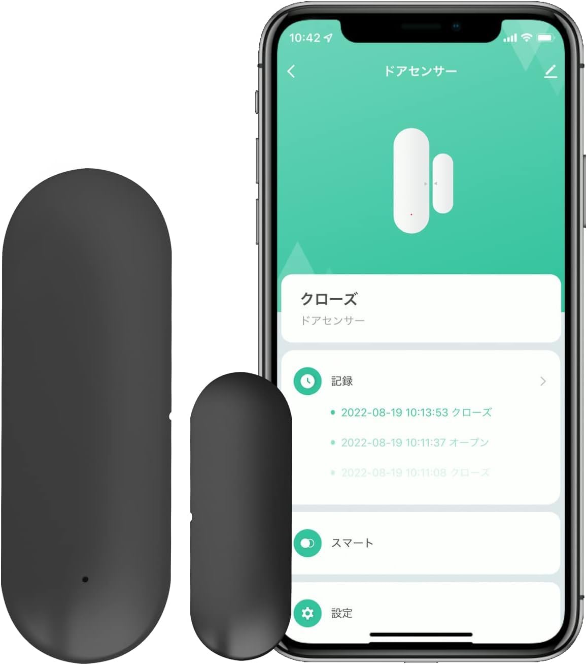 Edison Smart Door Sensor Black Delivers Notifications via App, Compatible with Smart Home Devices, Alexa Enabled, OpenClose Sensor DDS-MC400DBK