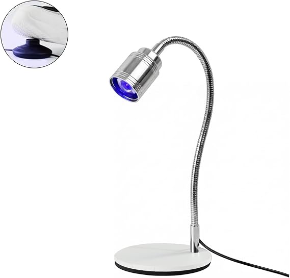 vettsy Professional Hands-Free UV LED Nail Lamp with Foot Pedal Switch - 360 Flexible Gooseneck Flash Cure Light for Nail Extensions, 3D Nail Art & Tip Application - Heavy Duty Base, USB Powered
