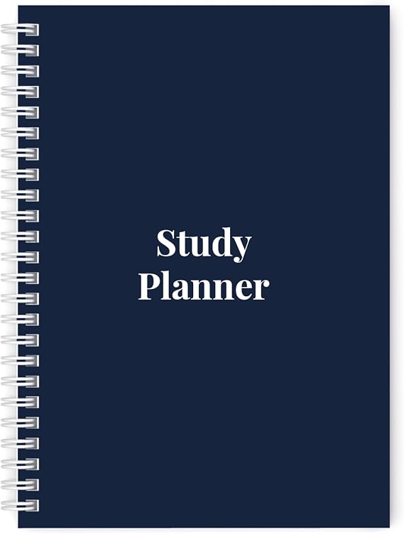 Study Planner – A5 size with sturdy 450gsm card covers & quality 100gsm paper – Double Strength White Wire - Perfect Academic Planner for Students of all ages (Daily Format - 100 days of study)