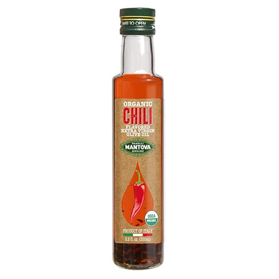 Mantova Organic Chili Flavored Extra Virgin Olive Oil, 8.5 Fl Oz
