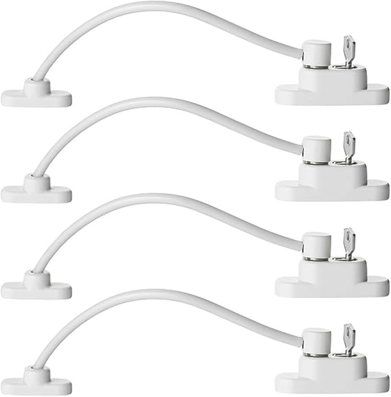 4 Pack Window Restrictor Lockable Window Safety Locks with Keys for UPVC Windows, Baby Kids Security Doors Windows Opening Wire Cable Limiter for Home School Office 
