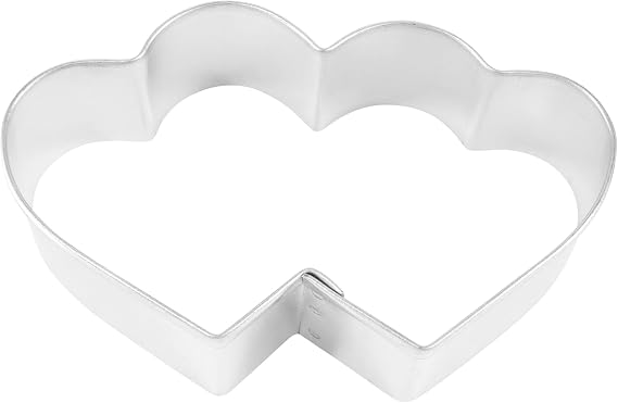 R&M Double Heart 3.5" Cookie Cutter - Valentine's Day & Love-Themed Baking Tool for Cookies, Fondant & Crafts