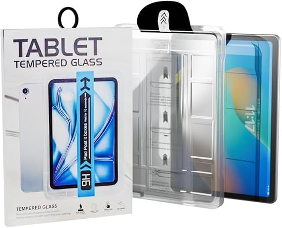 Apple iPad A16 Uyumlu Kolay Takma Aparatlı Magic Temperli Sert Kırılmaz Tablet Cam Ekran Koruyucu