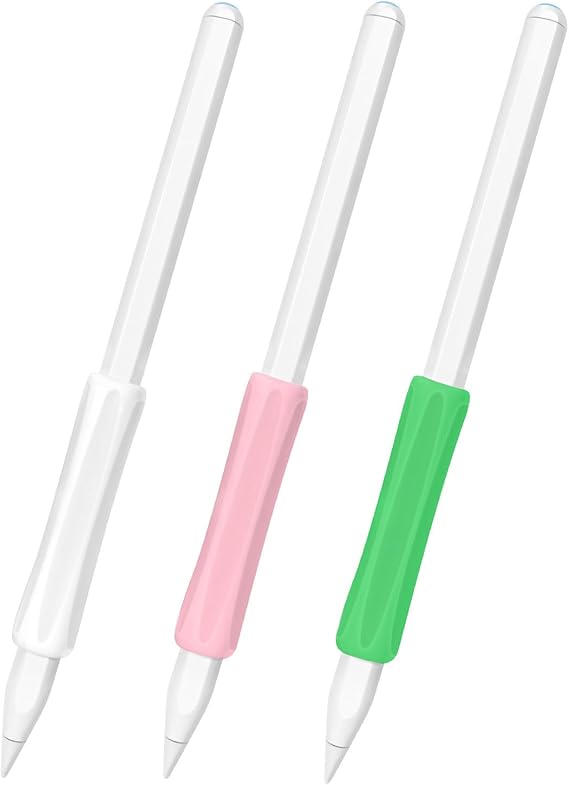 Pencil Grip for iPad Pencil | Set of 3 PCS (White Pink Green) Grip