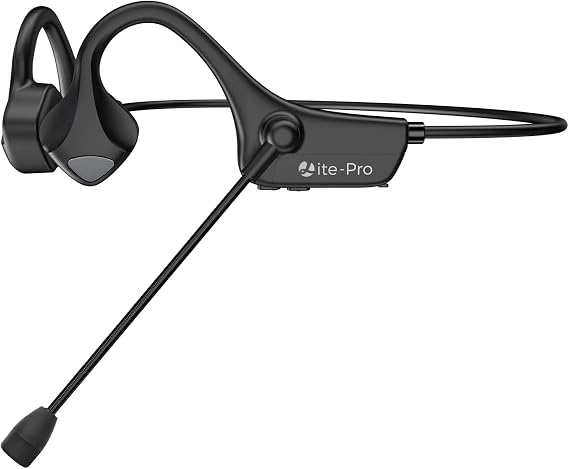Bluetooth Bone Conduction Headphones with Microphones - Wireless Waterproof Earphones with Mic for Open Ear Listening - Bone Conducting Headset