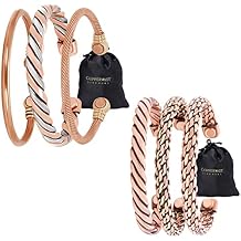 Copper Bracelets -for Arthritis Men and Women(Set of 3) 100% Pure Copper with 2 Powerful Magnets