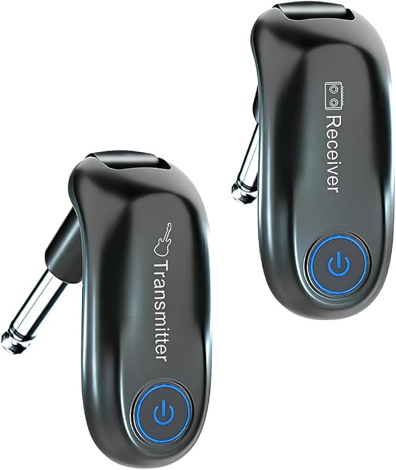 Wireless Guitar System, Charging Audio Transmitter and Receiver | 100ft Range, for Instrument Teaching Practice, Stage Concerts, Street Bar Performances, Electric Bass Musical Instruments