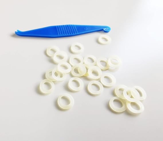 100 Pcs Amber 3/16 Elastic Rubber Bands 2.5oz Light Force Braces Dental Orthodontic Latex Bands Dentist Great for Dreadlocks, Braids, Top Knots Free Placers