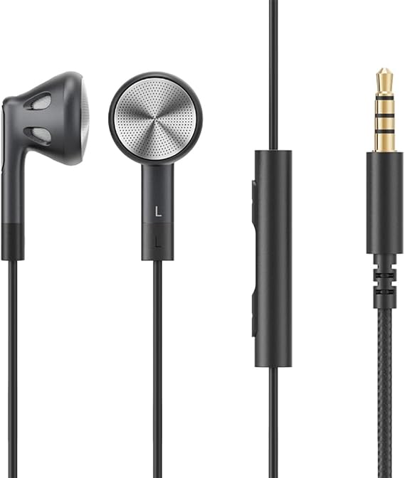 FiiO FF1 3.5mm HiFi Music Wired Bass Earbud 14.2mm Dynamic HD Microphone Earphone for Gaming Meeting Video (Black)