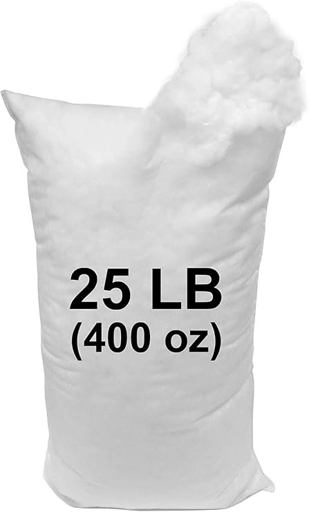Hometex Canada Pillow Stuffing (Not Made in China) 25 LB Bag 100% High-Loft Polyester Stuffing Fiber Fill