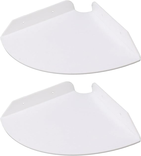 Acrylic Wall Mount Floating Corner Shelves, Corner Shelves with Acrylic Material, Great for Bedrooms, Living Rooms and Showers. Adding Extra Storage Space (White)