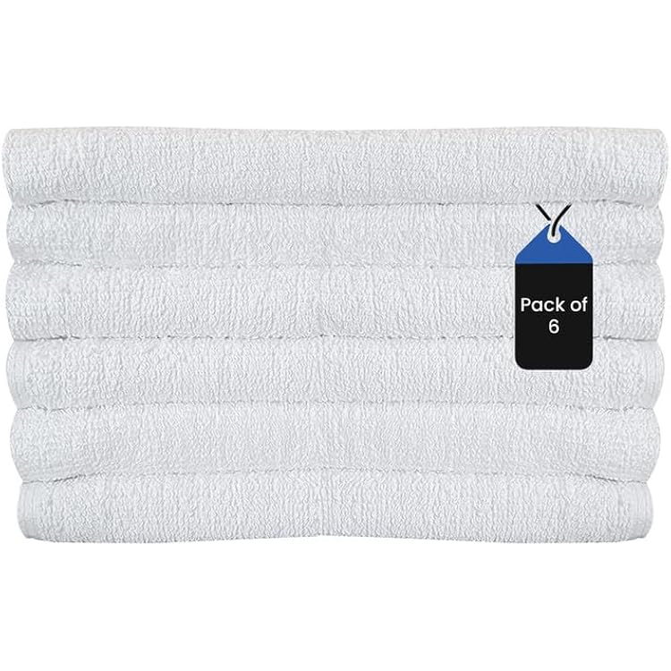 White Bath Towels for Bathroom 22 x 44 inches | Pack of 6, Soft & Quick-Dry, Perfect Durable Bath Towel Set for Showering, Sauna, Spa & Gym - Easy Care, Absorbency