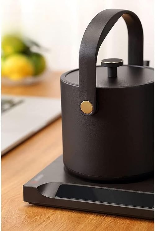 Electric Kettle with Keep Warm Function - Silent Water Boiler with Fast Boiling, Touch LED Panel, 600ml Capacity for Convenient Hot Water Heating, White (Black)