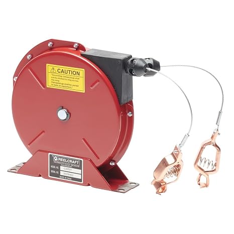 Reelcraft G 3050 Y Spring Retractable Grounding Reel, 50', Cable and Y-Clip