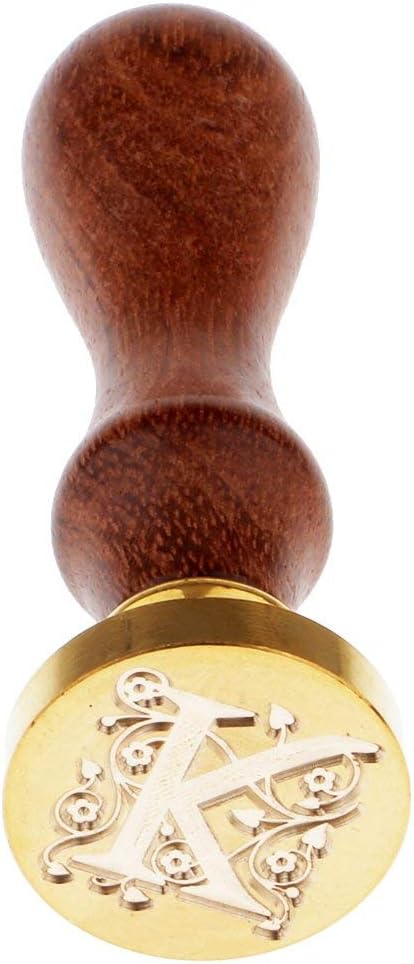 1x Initial Letter A-Z Alphabet Stamp Seal Wax Sealing Wooden Handle for Envelope Card DIY - K, Wood