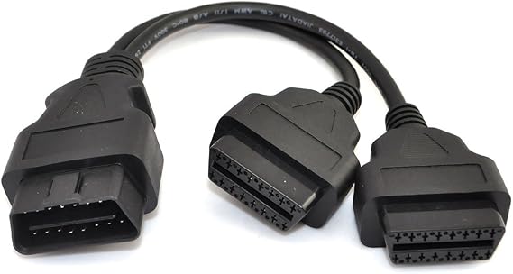 iKKEGOL 30cm/12 OBD2 OBD II Splitter Extension Y J1962 16 Pin Cable Male to Dual Female Cord Adapter