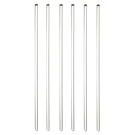 Glass Stirring Rod Stir Stick 12 Long 0.25 Diameter with Both Ends Round 6 Pack