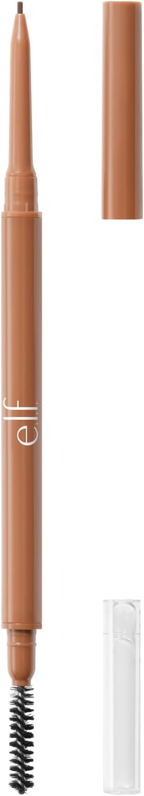 e.l.f. Micro-Fine Brow Pencil, Waterproof Brow Colour & Spoolie for Shaping Brows & Creating a Feathered Natural-Looking Finish, Vegan & Cruelty-Free, Soft Brown