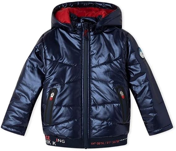 Tuc Tuc | Boys Metallic Parka Coat | Parka Metaliza Ski Explorers | Metallic Blue