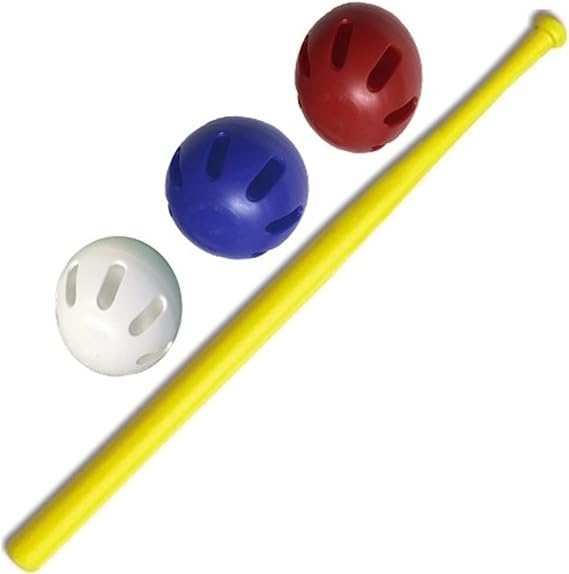 Wiffle Ball USA Set with 32 Inch Plastic Bat - Patriotic Red, White and Blue 4 Pack for Backyard Fun with Kids and Adults - American Made Wiffle Bat and Ball Set