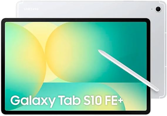 Samsung Galaxy Tab S10 FE+ Plus w/S-Pen | 128GB, 8GB RAM, Wi-Fi Only | 13.1" LCD, WiFi 6E Android 15 Tablet, 4K Camera | International Model X620 | 25W Fast Charger Bundle (Silver)