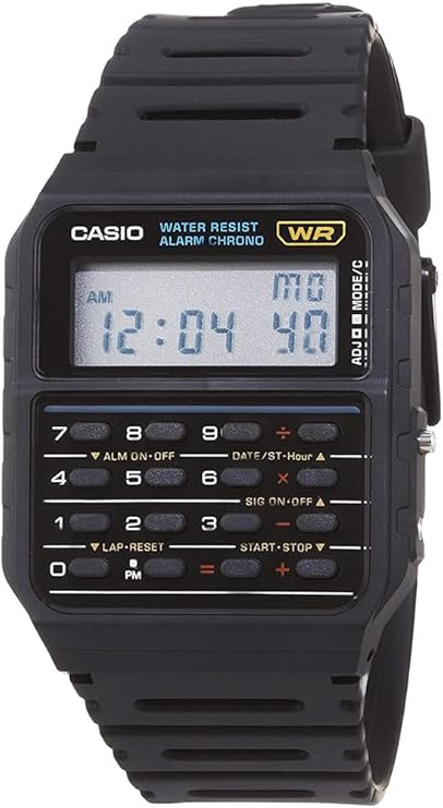 Casio CA53W Vintage Series | Data Bank | 1/100 SEC Stopwatch | Water Resistant | 8 Digit Calculator | Dual Time | Resin Band | Resin Case | Auto Calendar | Daily Alarm | 5 Year Battery